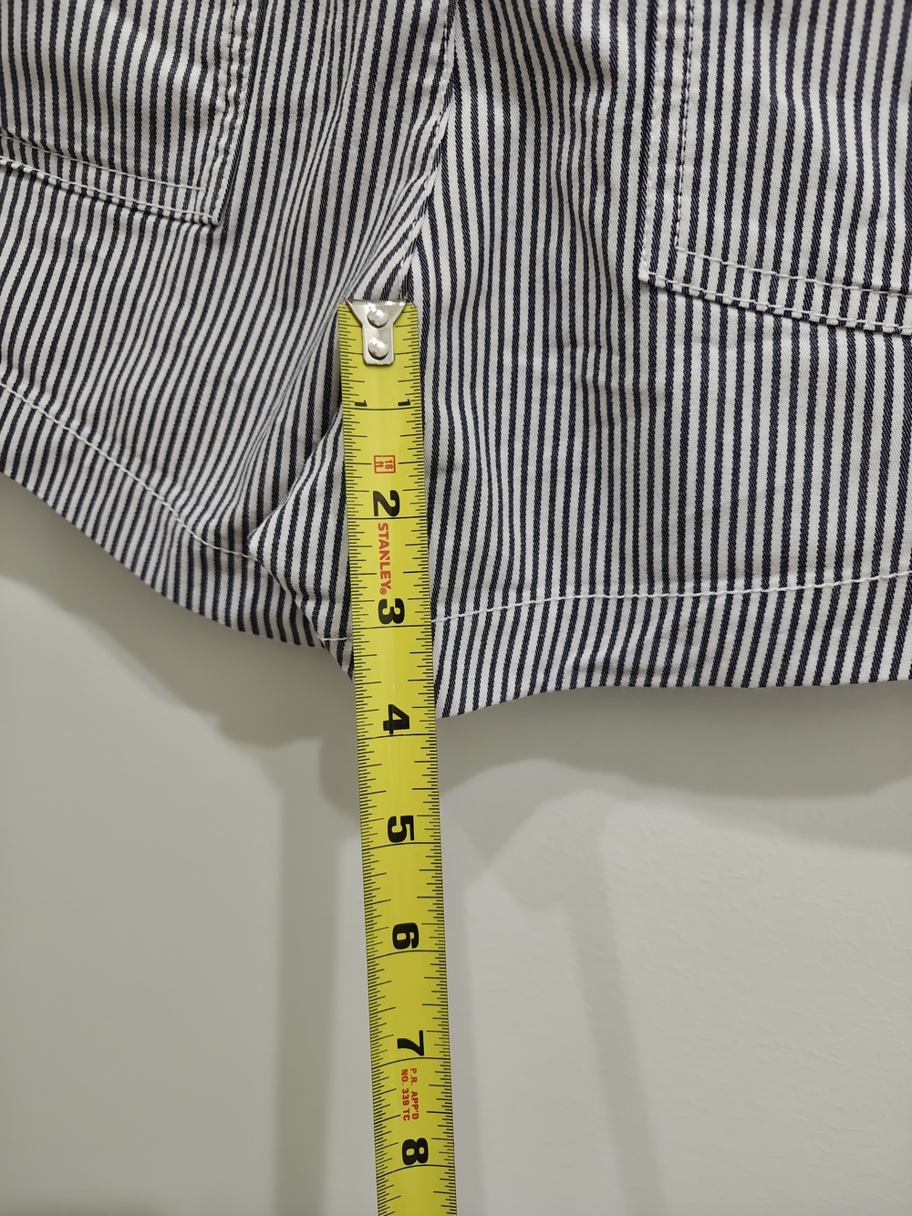 GAP Striped Women's Cotton Blend Shorts - Navy & White - Picture 8 of 8